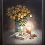 The picture is framed and ready for hanging on the wall. This photo shows what the frame looks like. Dimensions with frame: 21,85*19,88*4 inches. It is possible to sell painting without frame at a discount. The picture is signed. The back shows the author's name, size, materials, and year of creation in Russian. Add a picture of a Russian artist to your collection!