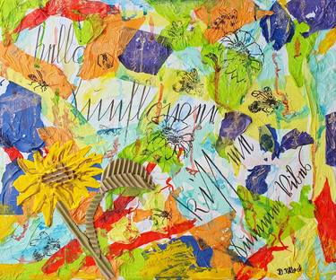 Original Abstract Garden Collage by Denise Pollack