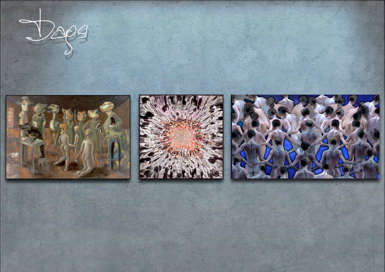 Original Conceptual Family Painting by Dags Vidulejs