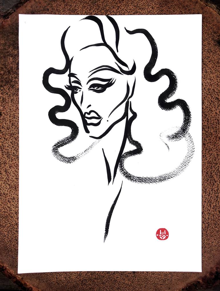 Original Conceptual Erotic Drawing by Ludalet Liudmila Letnikova