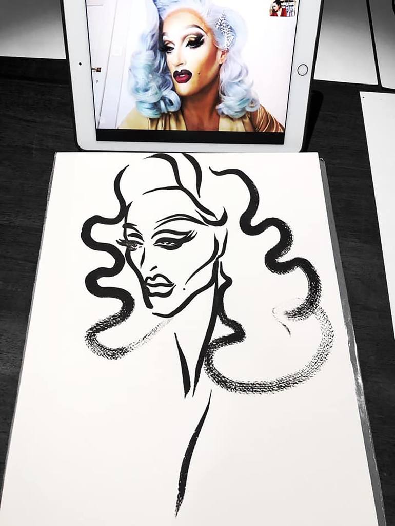 Original Conceptual Erotic Drawing by Ludalet Liudmila Letnikova