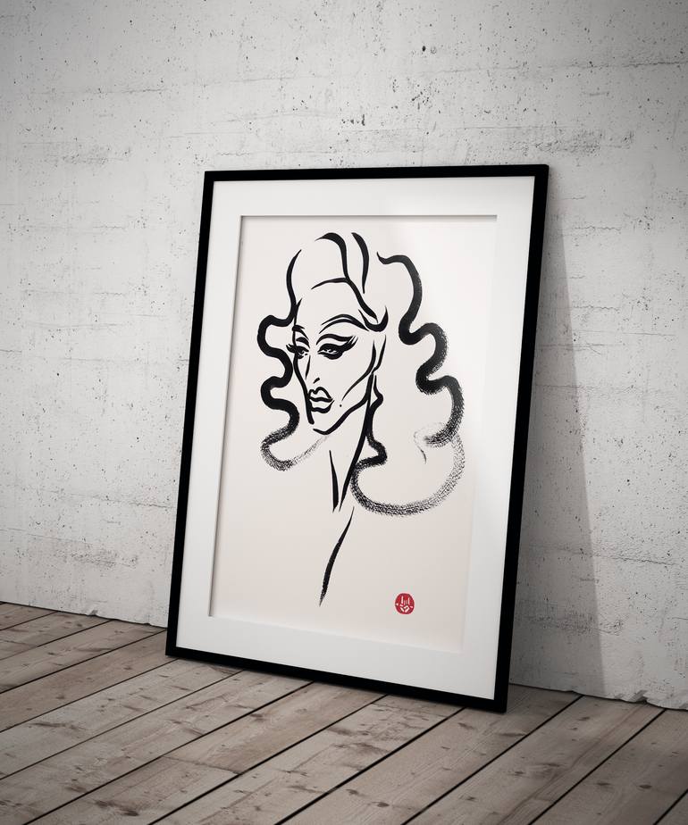 Original Conceptual Erotic Drawing by Ludalet Liudmila Letnikova