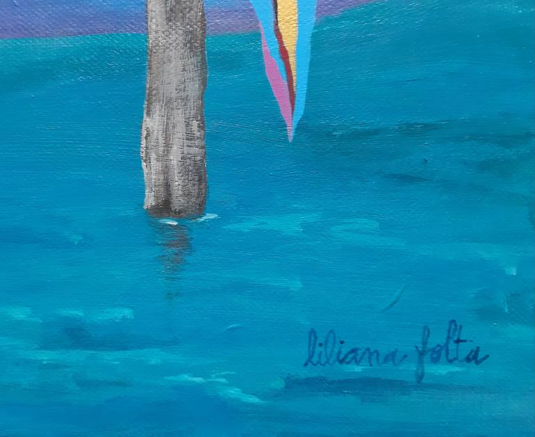 Original Abstract Expressionism Seascape Painting by Liliana Folta
