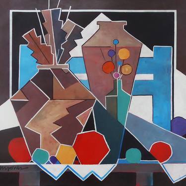 Print of Cubism Still Life Paintings by Micheal Jones