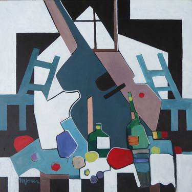 Original Cubism Music Painting by Micheal Jones