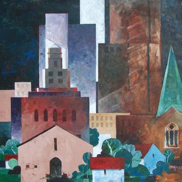 Original Modern Cities Paintings by Micheal Jones