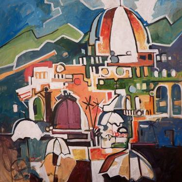 Print of Cubism Landscape Paintings by Micheal Jones