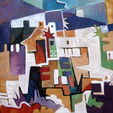 Print of Cubism Landscape Paintings by Micheal Jones