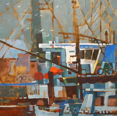 Original Impressionism Boat Paintings by Micheal Jones