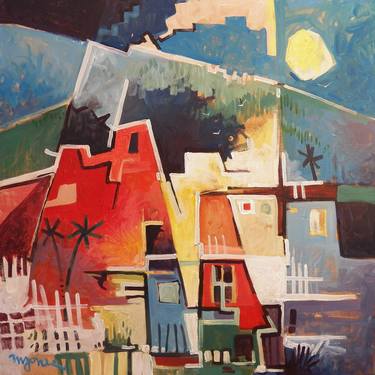 Original Cubism Landscape Paintings by Micheal Jones