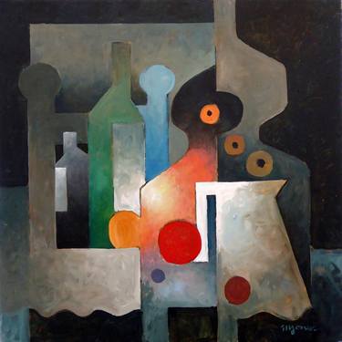 Original Cubism Still Life Paintings by Micheal Jones