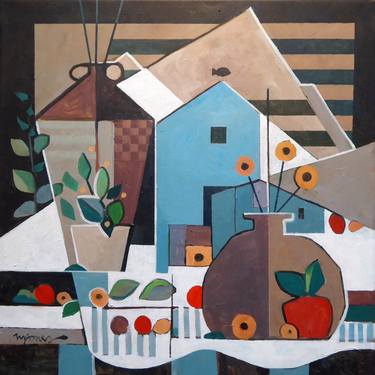 Print of Cubism Still Life Paintings by Micheal Jones