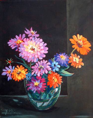 Original Impressionism Floral Paintings by Micheal Jones