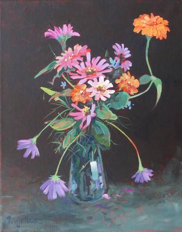Print of Impressionism Floral Paintings by Micheal Jones