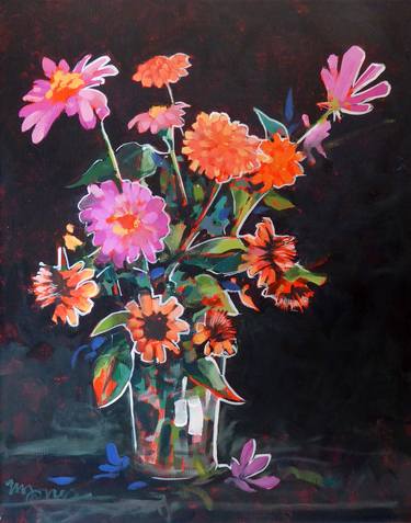 Original Fine Art Floral Paintings by Micheal Jones