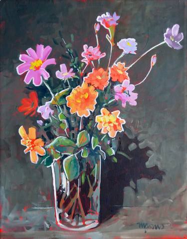 Original Impressionism Floral Paintings by Micheal Jones