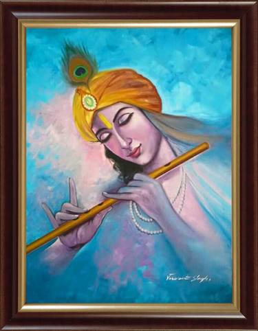 Krishna with golden flute thumb