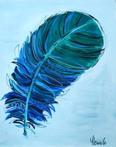 Blue feather thumb