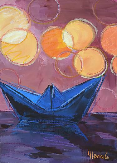 Original Boat Painting by Ylenia Giuliano