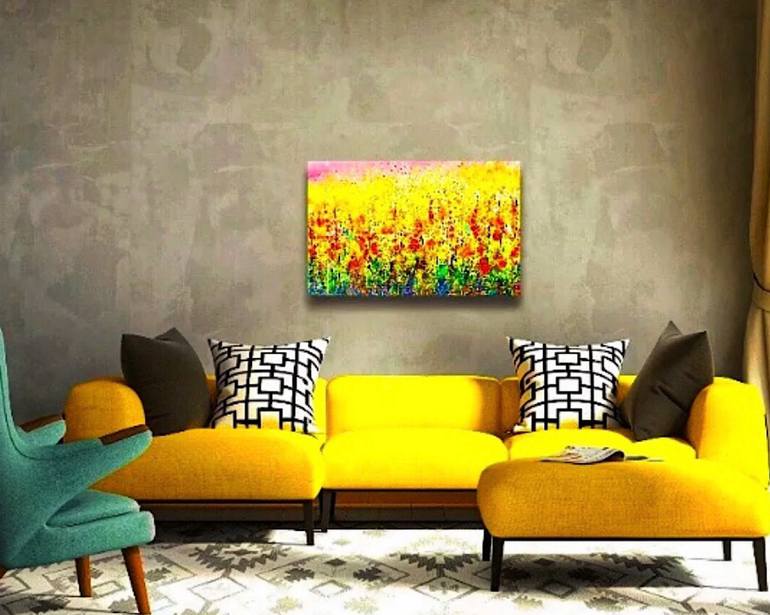 Original Abstract Floral Painting by Sally Oasis 