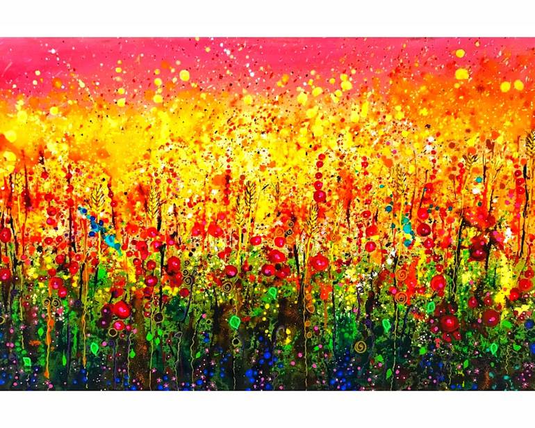 Original Floral Painting by Sally Oasis 