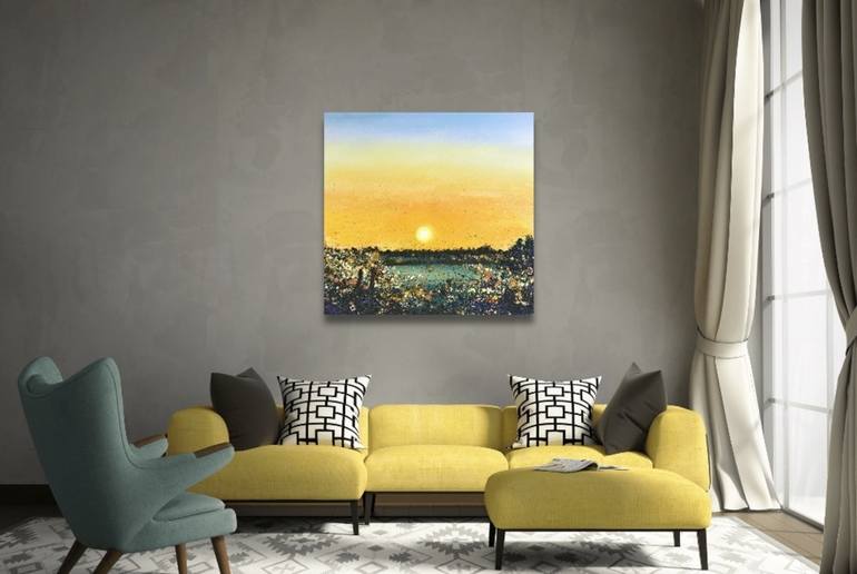 Original Abstract Landscape Painting by Sally Oasis 