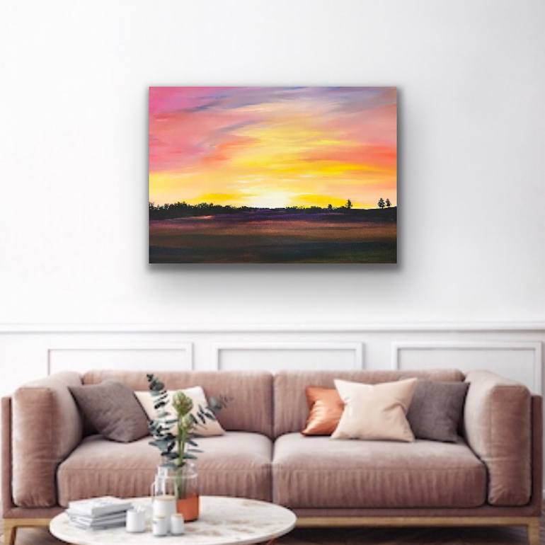 Original Abstract Landscape Painting by Sally Oasis 