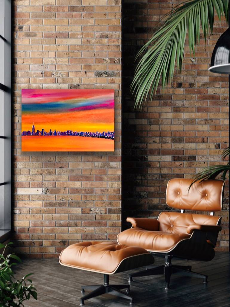 Original Modern Cities Painting by Sally Oasis 