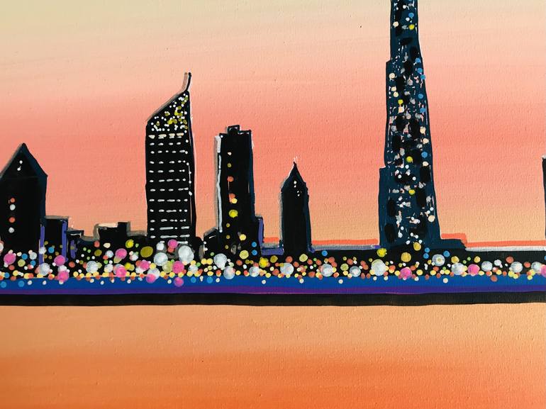 Original Modern Cities Painting by Sally Oasis 