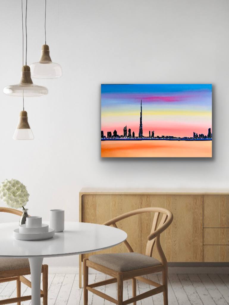 Original Modern Cities Painting by Sally Oasis 