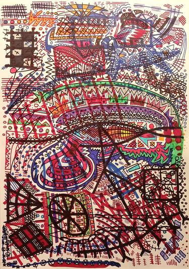 Original Abstract Expressionism Abstract Drawings by Juan Gonzalez Iglesias