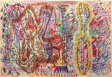 Original Abstract Expressionism Abstract Drawings by Juan Gonzalez Iglesias