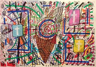 Original Abstract Expressionism Abstract Drawings by Juan Gonzalez Iglesias