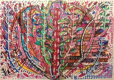 Original Abstract Expressionism Abstract Drawings by Juan Gonzalez Iglesias