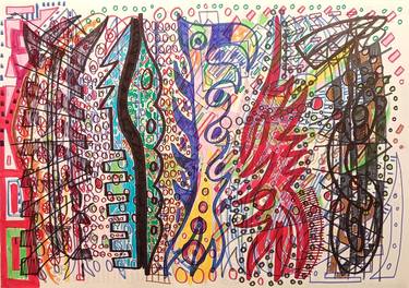 Original Abstract Expressionism Abstract Drawings by Juan Gonzalez Iglesias