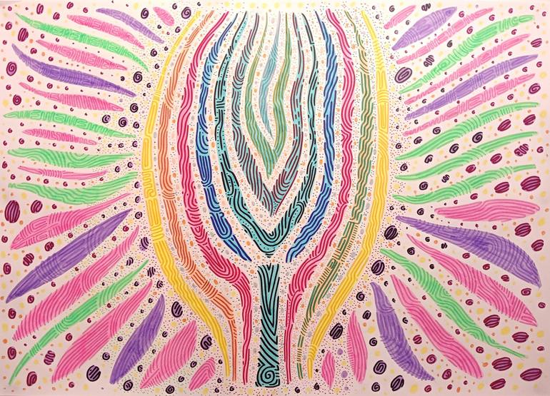 Original Abstract Painting by Juan Gonzalez Iglesias | Abstract Art on Paper | The way to keep things up