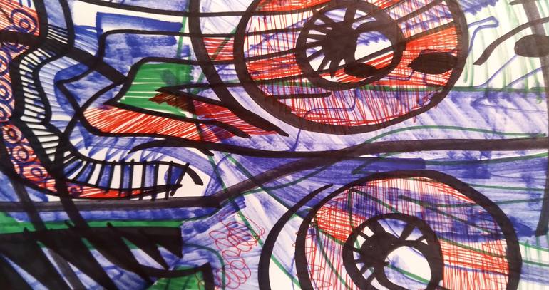 Original Abstract Expressionism Abstract Drawing by Juan Gonzalez Iglesias