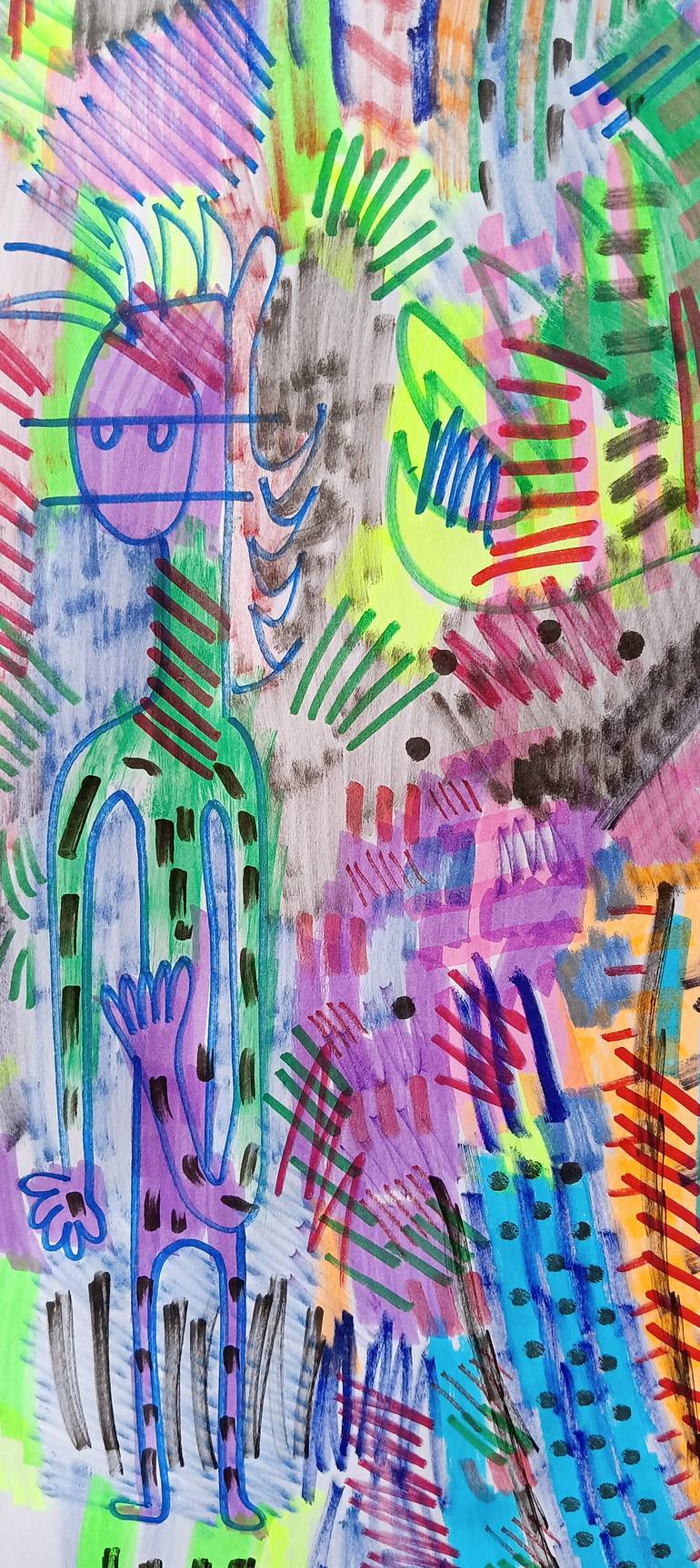 Original Abstract Expressionism Abstract Drawing by Juan Gonzalez Iglesias