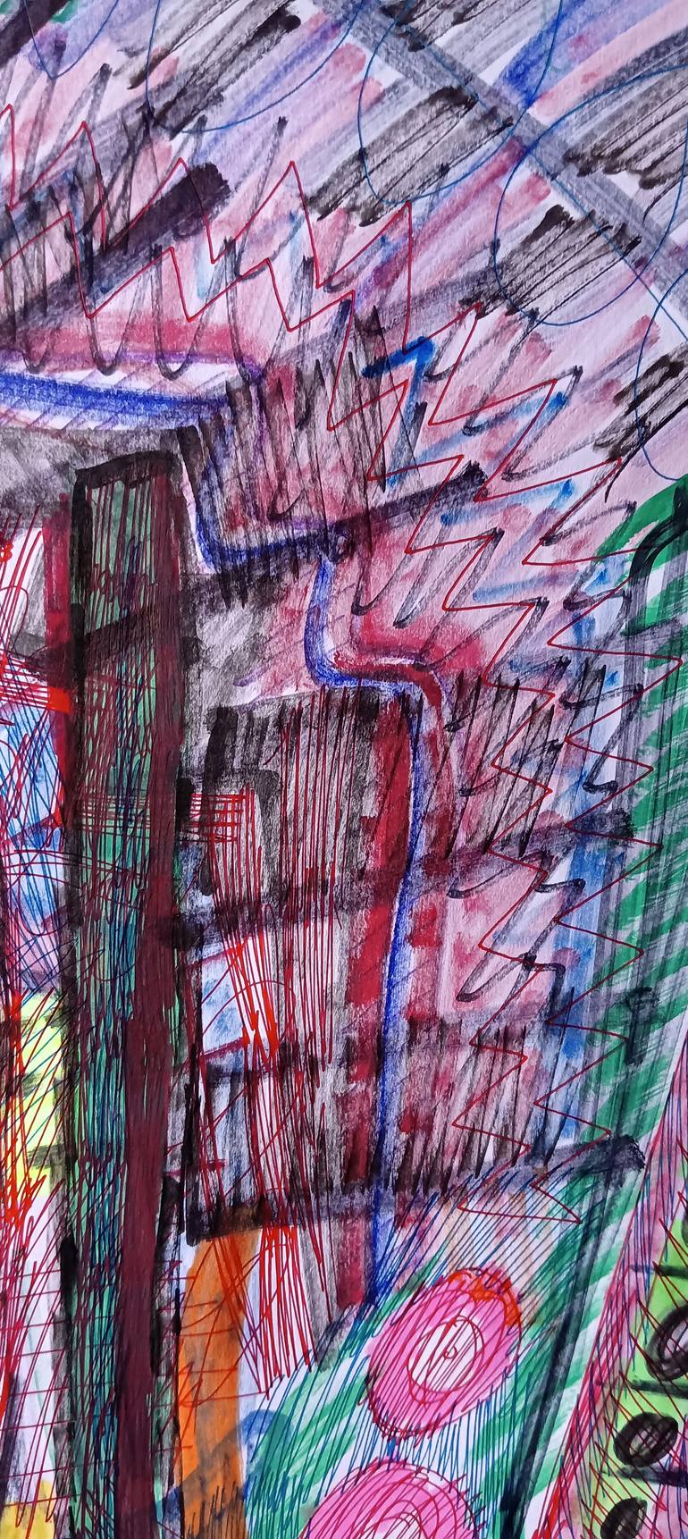 Original Abstract Expressionism Abstract Drawing by Juan Gonzalez Iglesias