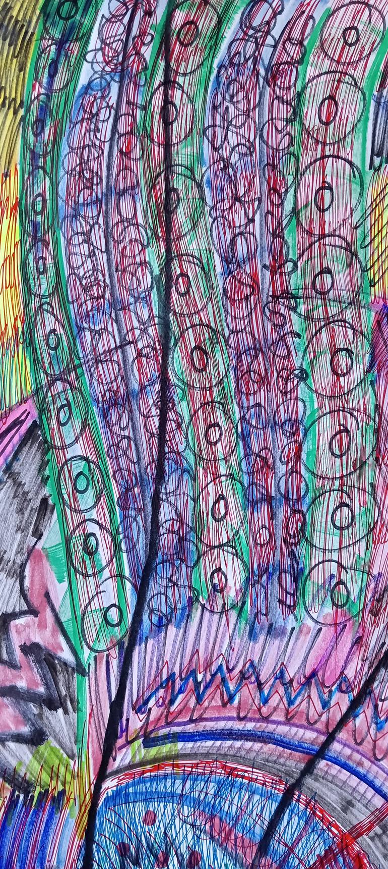 Original Abstract Expressionism Abstract Drawing by Juan Gonzalez Iglesias