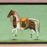 Indian miniature horse painting, Mughal period horse painting by Aditya Saini