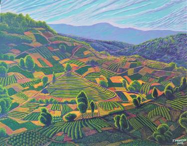 Print of Impressionism Landscape Paintings by Prakob Thaicharoen