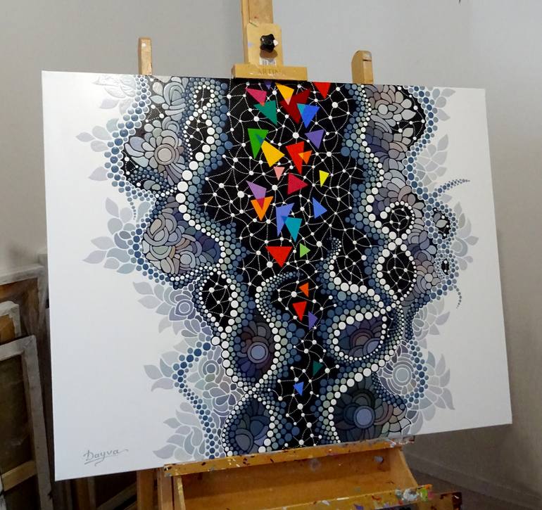 Original Art Deco Abstract Painting by Dayva Achikhman