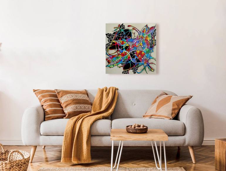 Original Abstract Language Painting by Dayva Achikhman