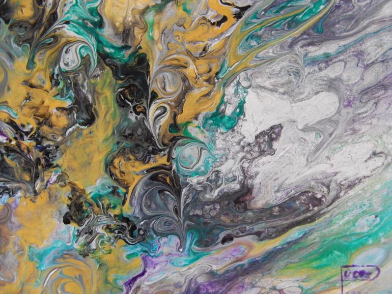 Original Abstract Floral Painting by Ulle Puu