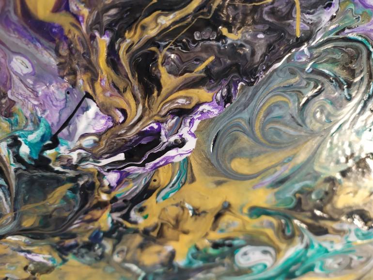 Original Abstract Floral Painting by Ulle Puu