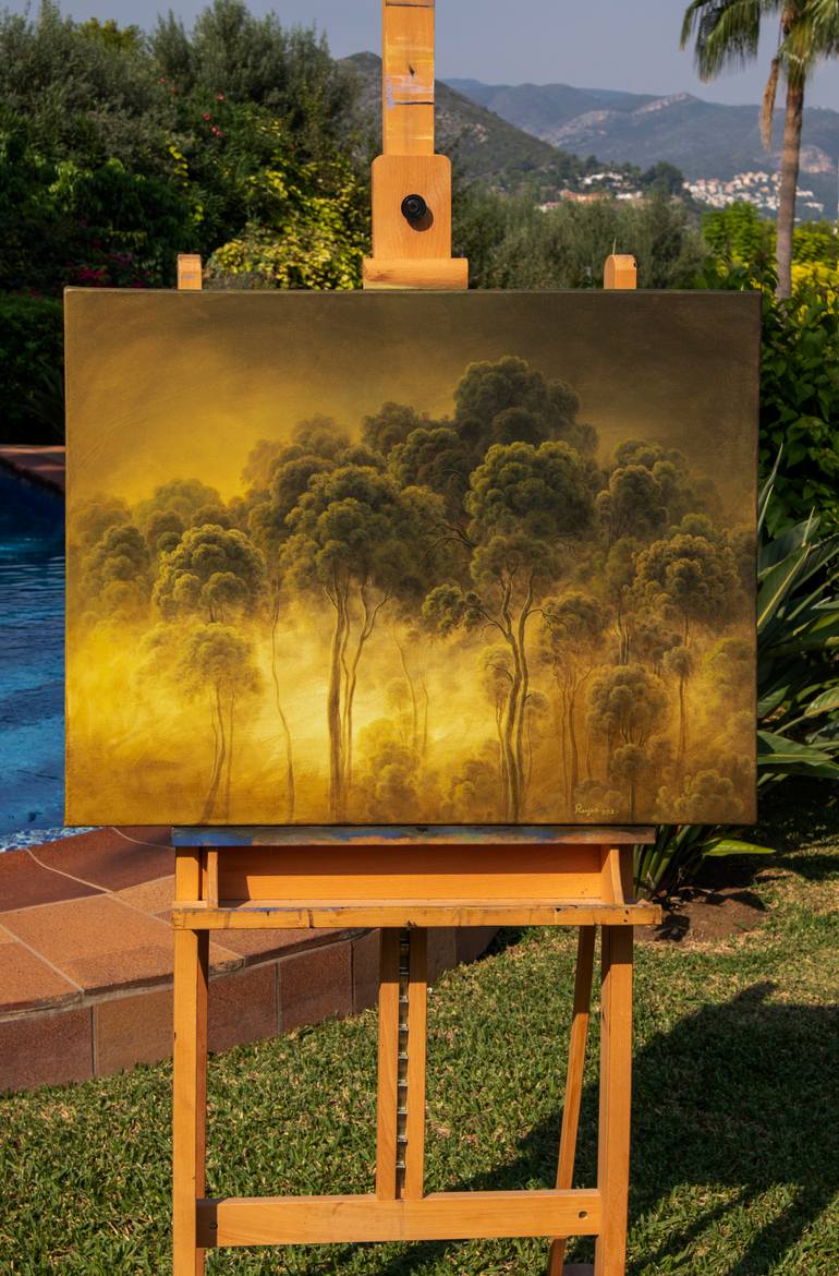 Original Surrealism Landscape Painting by Alberto Hernandez Reyes