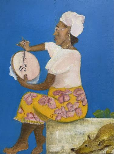 Saatchi Art Artist Marcelo Petrone; Paintings, “Tiana - Acrylics and Oil on wood panel - 21 x 29.7 cm” #art