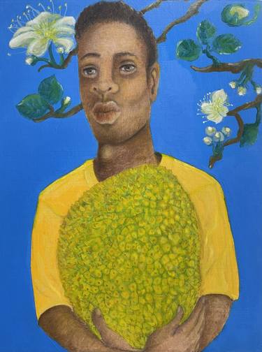Saatchi Art Artist Marcelo Petrone; Paintings, “Pedrinho de Seu Zé - Mixed media on wood panel - 21 x 29.7 cm” #art
