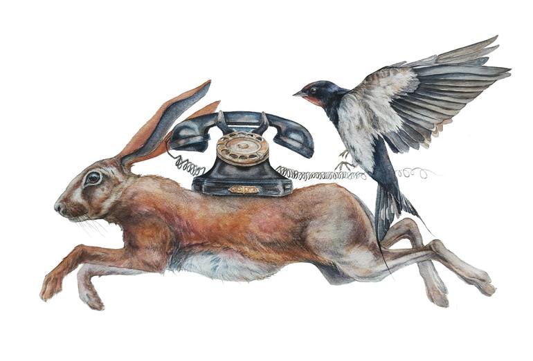 Original Conceptual Animal Paintings by Inga Side